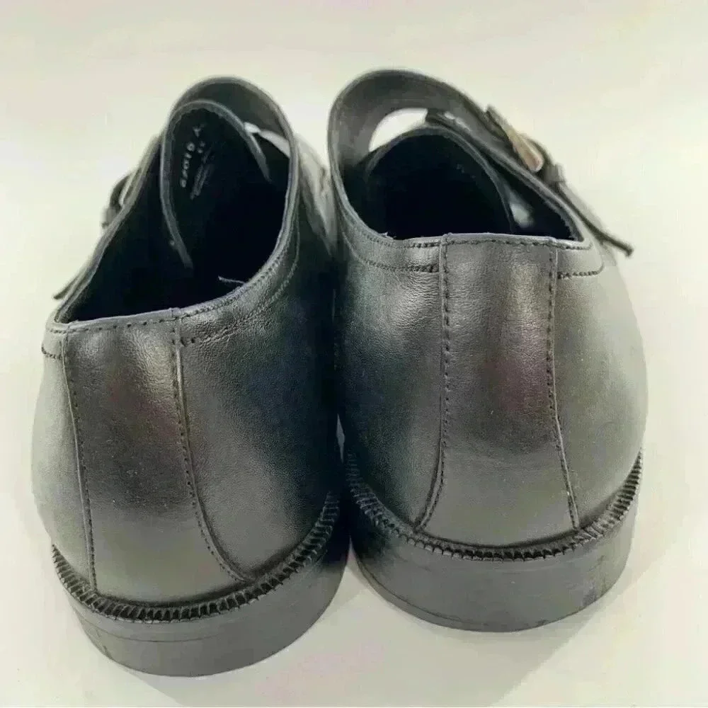 Ashton Gray mens dress shoes size 11 black leather monk strap